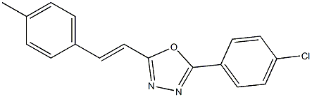 2-(4-chlorophenyl)-5-[(E)-2-(4-methylphenyl)ethenyl]-1,3,4-oxadiazole Struktur