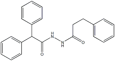 2,2-diphenyl-N'-(3-phenylpropanoyl)acetohydrazide Struktur