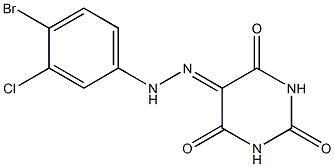 2,4,5,6(1H,3H)-pyrimidinetetrone 5-[N-(4-bromo-3-chlorophenyl)hydrazone] Struktur