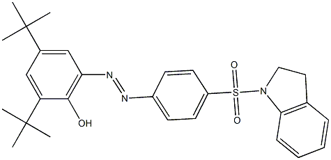 2,4-di(tert-butyl)-6-{(E)-2-[4-(2,3-dihydro-1H-indol-1-ylsulfonyl)phenyl]diazenyl}phenol Struktur