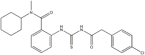 2-[({[2-(4-chlorophenyl)acetyl]amino}carbothioyl)amino]-N-cyclohexyl-N-methylbenzamide Struktur