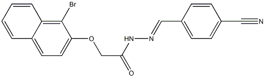 2-[(1-bromo-2-naphthyl)oxy]-N'-[(E)-(4-cyanophenyl)methylidene]acetohydrazide Struktur