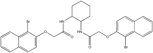 2-[(1-bromo-2-naphthyl)oxy]-N-[2-({2-[(1-bromo-2-naphthyl)oxy]acetyl}amino)cyclohexyl]acetamide Struktur