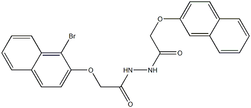 2-[(1-bromo-2-naphthyl)oxy]-N'-[2-(2-naphthyloxy)acetyl]acetohydrazide Struktur