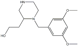 2-[1-(3,5-dimethoxybenzyl)-2-piperazinyl]-1-ethanol Struktur