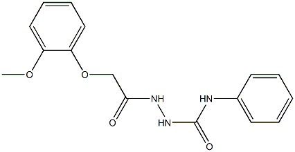 2-[2-(2-methoxyphenoxy)acetyl]-N-phenyl-1-hydrazinecarboxamide Struktur