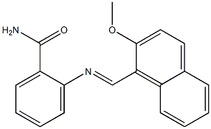 2-{[(E)-(2-methoxy-1-naphthyl)methylidene]amino}benzamide Struktur