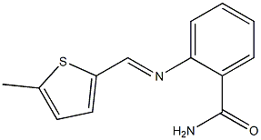 2-{[(E)-(5-methyl-2-thienyl)methylidene]amino}benzamide Struktur