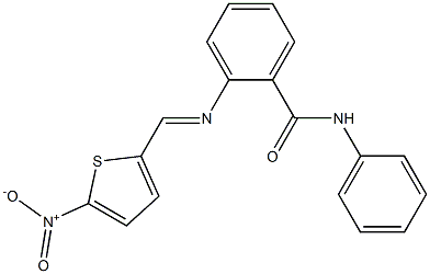 2-{[(E)-(5-nitro-2-thienyl)methylidene]amino}-N-phenylbenzamide Struktur