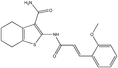 2-{[(E)-3-(2-methoxyphenyl)-2-propenoyl]amino}-4,5,6,7-tetrahydro-1-benzothiophene-3-carboxamide Struktur