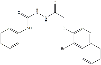 2-{2-[(1-bromo-2-naphthyl)oxy]acetyl}-N-phenyl-1-hydrazinecarboxamide Struktur