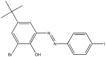 2-bromo-4-(tert-butyl)-6-[(E)-2-(4-iodophenyl)diazenyl]phenol Struktur