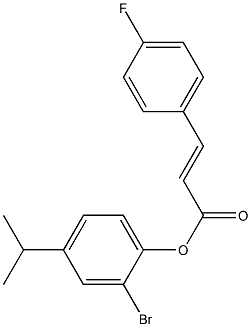 2-bromo-4-isopropylphenyl (E)-3-(4-fluorophenyl)-2-propenoate Struktur