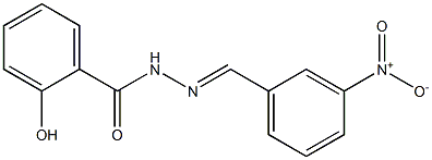 2-hydroxy-N'-[(E)-(3-nitrophenyl)methylidene]benzohydrazide Struktur