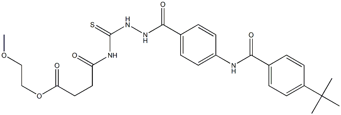 2-methoxyethyl 4-({[2-(4-{[4-(tert-butyl)benzoyl]amino}benzoyl)hydrazino]carbothioyl}amino)-4-oxobutanoate Struktur