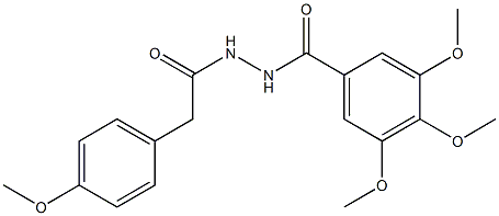 3,4,5-trimethoxy-N'-[2-(4-methoxyphenyl)acetyl]benzohydrazide Struktur