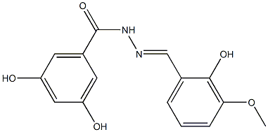 3,5-dihydroxy-N'-[(E)-(2-hydroxy-3-methoxyphenyl)methylidene]benzohydrazide Struktur