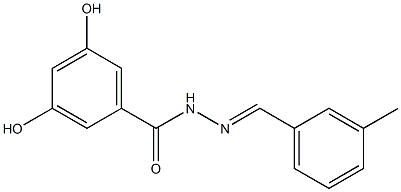 3,5-dihydroxy-N'-[(E)-(3-methylphenyl)methylidene]benzohydrazide Struktur