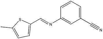 3-{[(E)-(5-methyl-2-thienyl)methylidene]amino}benzonitrile Struktur