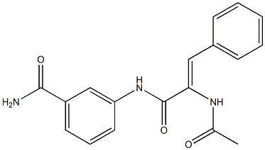 3-{[(Z)-2-(acetylamino)-3-phenyl-2-propenoyl]amino}benzamide Struktur