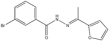 3-bromo-N'-[(E)-1-(2-furyl)ethylidene]benzohydrazide Struktur