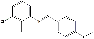 N-(3-chloro-2-methylphenyl)-N-{(E)-[4-(methylsulfanyl)phenyl]methylidene}amine Struktur