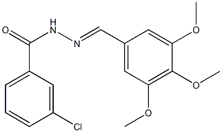 3-chloro-N'-[(E)-(3,4,5-trimethoxyphenyl)methylidene]benzohydrazide Struktur