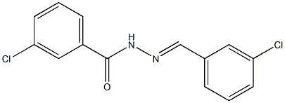 3-chloro-N'-[(E)-(3-chlorophenyl)methylidene]benzohydrazide Struktur