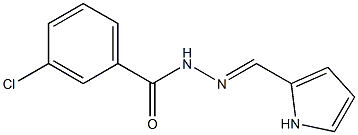 3-chloro-N'-[(E)-1H-pyrrol-2-ylmethylidene]benzohydrazide Struktur