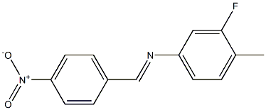 N-(3-fluoro-4-methylphenyl)-N-[(E)-(4-nitrophenyl)methylidene]amine Struktur