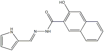 3-hydroxy-N'-[(E)-1H-pyrrol-2-ylmethylidene]-2-naphthohydrazide Struktur