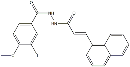 3-iodo-4-methoxy-N'-[(E)-3-(1-naphthyl)-2-propenoyl]benzohydrazide Struktur