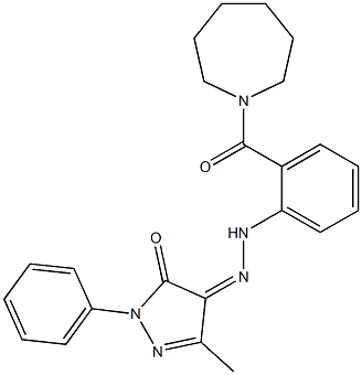 3-methyl-1-phenyl-1H-pyrazole-4,5-dione 4-{N-[2-(1-azepanylcarbonyl)phenyl]hydrazone} Struktur