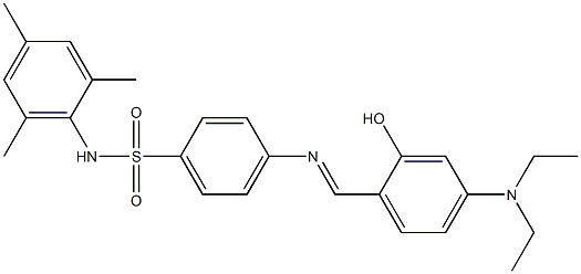 4-({(E)-[4-(diethylamino)-2-hydroxyphenyl]methylidene}amino)-N-mesitylbenzenesulfonamide Struktur