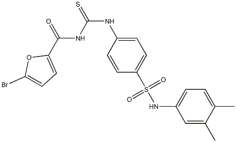 4-({[(5-bromo-2-furoyl)amino]carbothioyl}amino)-N-(3,4-dimethylphenyl)benzenesulfonamide Struktur