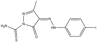 4-[(Z)-2-(4-iodophenyl)hydrazono]-3-methyl-5-oxo-1H-pyrazole-1(5H)-carbothioamide Struktur