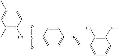 4-{[(E)-(2-hydroxy-3-methoxyphenyl)methylidene]amino}-N-mesitylbenzenesulfonamide Struktur