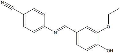 4-{[(E)-(3-ethoxy-4-hydroxyphenyl)methylidene]amino}benzonitrile Struktur