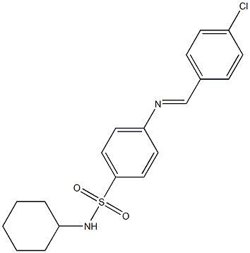 4-{[(E)-(4-chlorophenyl)methylidene]amino}-N-cyclohexylbenzenesulfonamide Struktur