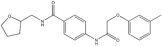 4-{[2-(3-methylphenoxy)acetyl]amino}-N-(tetrahydro-2-furanylmethyl)benzamide Struktur