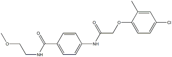 4-{[2-(4-chloro-2-methylphenoxy)acetyl]amino}-N-(2-methoxyethyl)benzamide Struktur