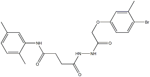 4-{2-[2-(4-bromo-3-methylphenoxy)acetyl]hydrazino}-N-(2,5-dimethylphenyl)-4-oxobutanamide Struktur