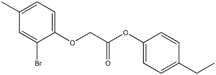 4-ethylphenyl 2-(2-bromo-4-methylphenoxy)acetate Struktur