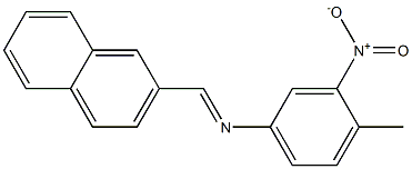 N-(4-methyl-3-nitrophenyl)-N-[(E)-2-naphthylmethylidene]amine Struktur