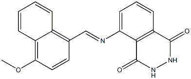 5-{[(E)-(4-methoxy-1-naphthyl)methylidene]amino}-2,3-dihydro-1,4-phthalazinedione Struktur