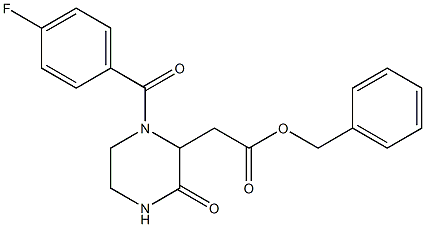 benzyl 2-[1-(4-fluorobenzoyl)-3-oxo-2-piperazinyl]acetate Struktur