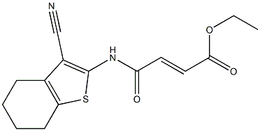 ethyl (E)-4-[(3-cyano-4,5,6,7-tetrahydro-1-benzothiophen-2-yl)amino]-4-oxo-2-butenoate Struktur