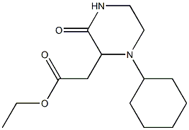 ethyl 2-(1-cyclohexyl-3-oxo-2-piperazinyl)acetate Struktur