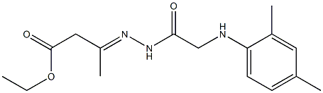 ethyl 3-{(E)-2-[2-(2,4-dimethylanilino)acetyl]hydrazono}butanoate Struktur