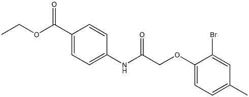 ethyl 4-{[2-(2-bromo-4-methylphenoxy)acetyl]amino}benzoate Struktur